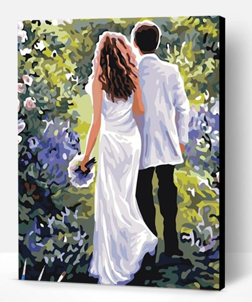 Couple in Courtyard Paint By Number