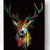 Colored Deer in Dark Paint By Number