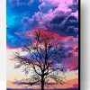Purple Sky Tree Paint By Number