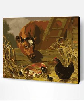 Cows and Chickens Paint By Number