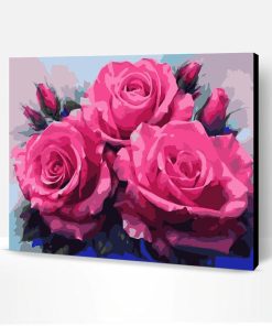 Three Pink Roses Paint By Number