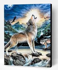Howling Wolf Paint By Number