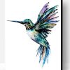 Hummingbird In Blue Green Colors Paint By Number
