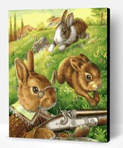 Hunter Rabbits Paint By Number