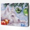 Husky Dog and Christmas Baubles Paint By Number