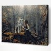 Woman With Wolf of the Forest Paint By Number