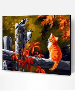 Kitten with Birds Paint By Number