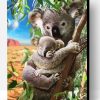 Koala and Cub at Tree Paint By Number