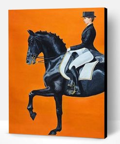 Lady Riding a Royal Horse Paint By Number