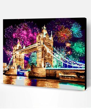 London Tower Bridge With Firework Paint By Number