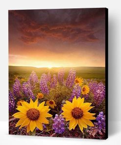 Lavender And Sunflower on Wild Paint By Number
