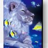 Lion Under the Water Paint By Number