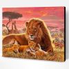 Lion With Cubs Paint By Number