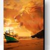 Lion in Beach Sky Paint By Number