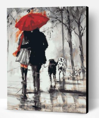 Walking In The Rain Lover Paint By Number