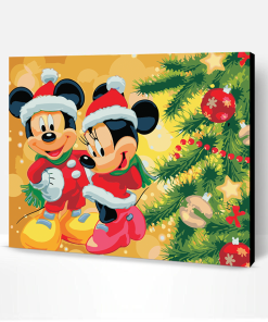 Mickey And Minnie Christmas Paint By Number