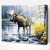 Moose in River Paint By Number