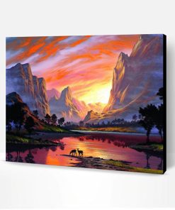 Mountain Red Sunset Paint By Number