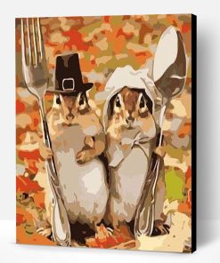 Mr and Mrs Squirrel Paint By Number