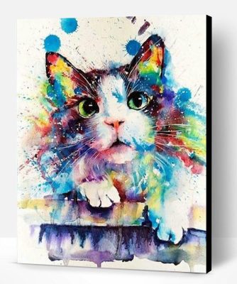 Colorful Splash Cat Paint By Number