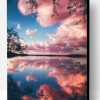 Pink clouds in lake water Paint By Number