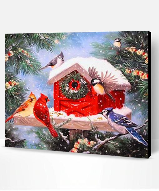 Christmas Bird Feeder Paint By Number