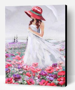 Woman in Garden Roses Paint By Number