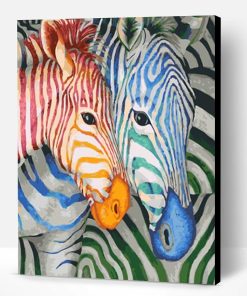 Red and Blue Zebra Paint By Number