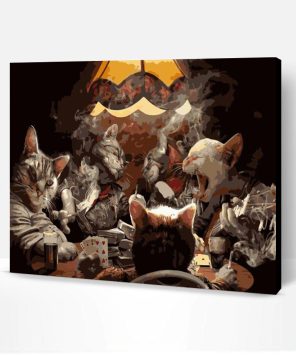 Poker Cats Paint By Number