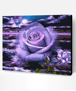 Purple Rose Under The Moon Paint By Number