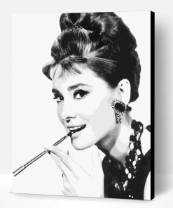 Audrey Hepburn Black and White Paint By Number