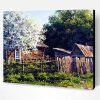 Log Cabin In Almond Trees Paint By Number