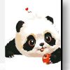Panda Whit a Apple Paint By Number
