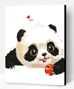 Panda Whit a Apple Paint By Number