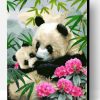 Panda With Flowers Paint By Number