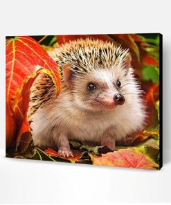 Hedgehog in Leaves Paint By Number