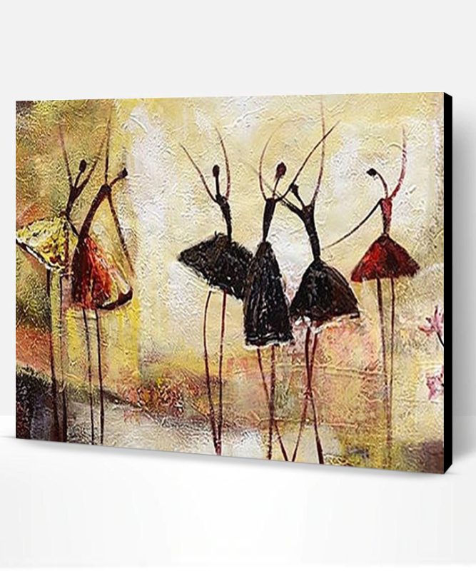 Panel Abstract Ballet Dancers Paint By Number