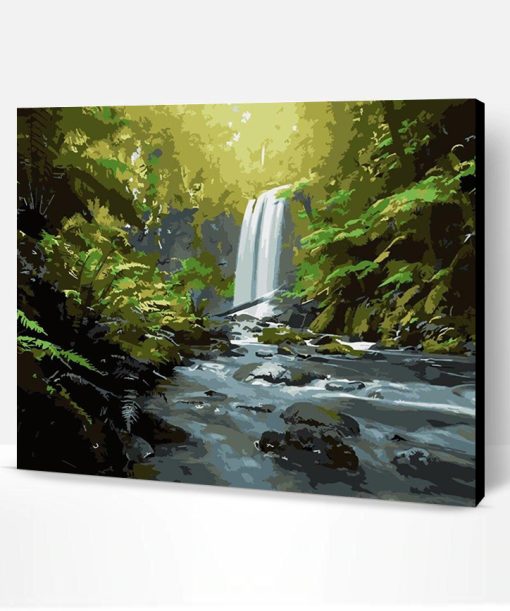 Peaceful Waterfall Scenery Landscape Paint By Number