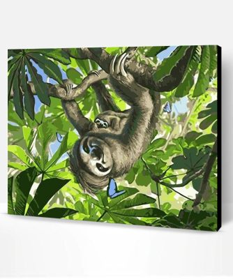 Sloth on a Tree Paint By Number