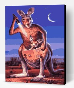 Kangaroo Reading A Book Paint By Number