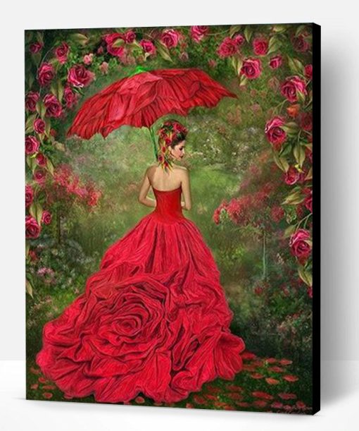 Woman In The Rose Gown Paint By Number