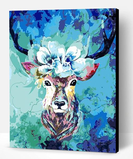 Elk In Blue background Paint By Number