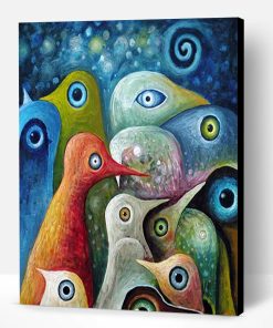 Abstract Birds Paint By Number