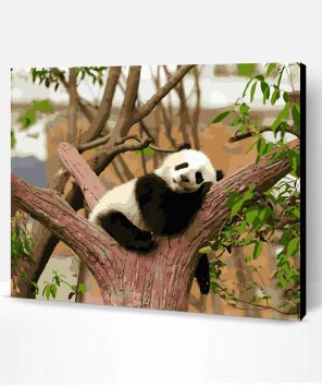 Cozy Panda on The Trunk Paint By Number