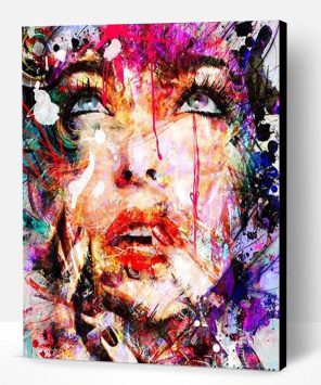Abstract Splash Girl Portrait Paint By Number