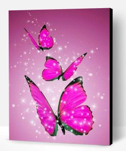 Pink Butterfly Paint By Number
