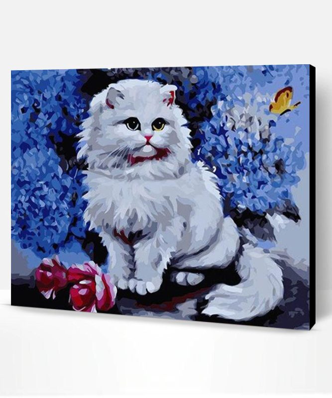Pretty White Cat Paint By Number