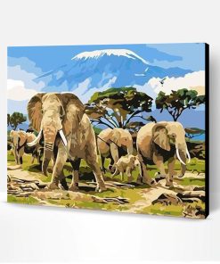 Elephant Herd Paint By Number