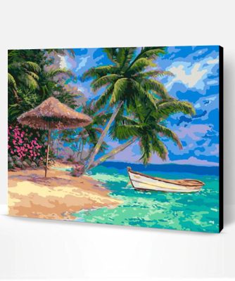 Beaches With Palm Trees Paint By Number