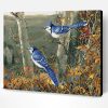 Blue Jay On Flowering Tree Paint By Number